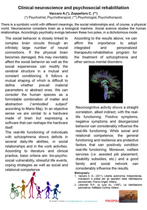 Clinical neuroscience and psychosocial rehabilitation